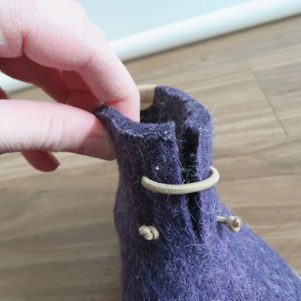 GLERUPS Slip On Purple 100% Natural Wool Slipper Booties Boots Baby Size US 5.5 - Picture 10 of 10